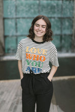 Load image into Gallery viewer, Love Who You Are Striped Graphic Tee
