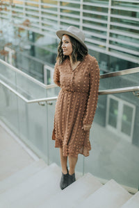 Midi Ruffle Swiss Dot Dress