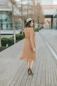 Midi Ruffle Swiss Dot Dress