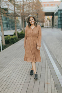 Midi Ruffle Swiss Dot Dress