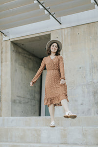 Midi Ruffle Swiss Dot Dress
