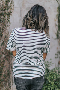 Love Who You Are Striped Graphic Tee