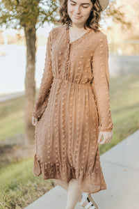 Midi Ruffle Swiss Dot Dress