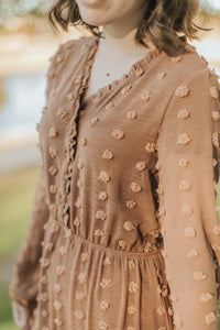Midi Ruffle Swiss Dot Dress