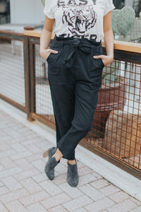 Paper Bag Pants in Ebony