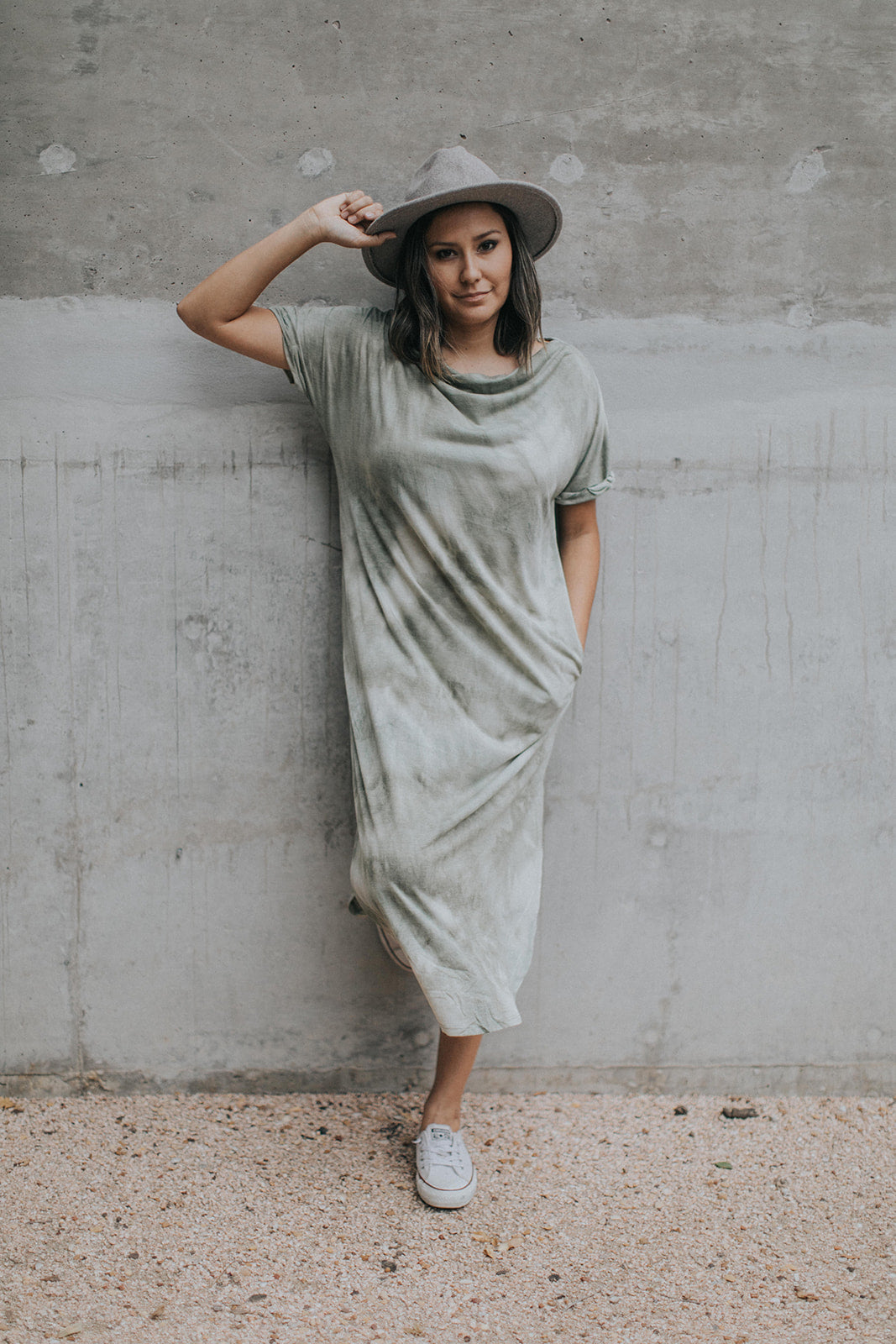 Evie Tie-Dye Dress in Olive – Shandiin & Co