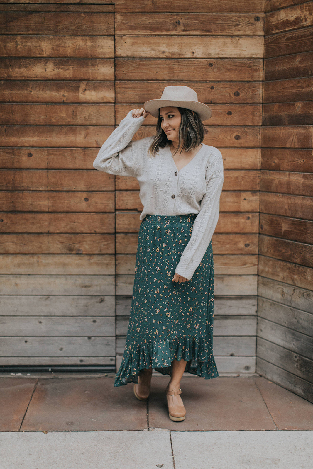 Prairie High-Low Skirt in Teal