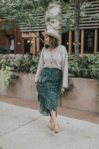 Prairie High-Low Skirt in Teal